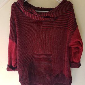 Style & Co Red and Black Cowl Neck Sweatshirt